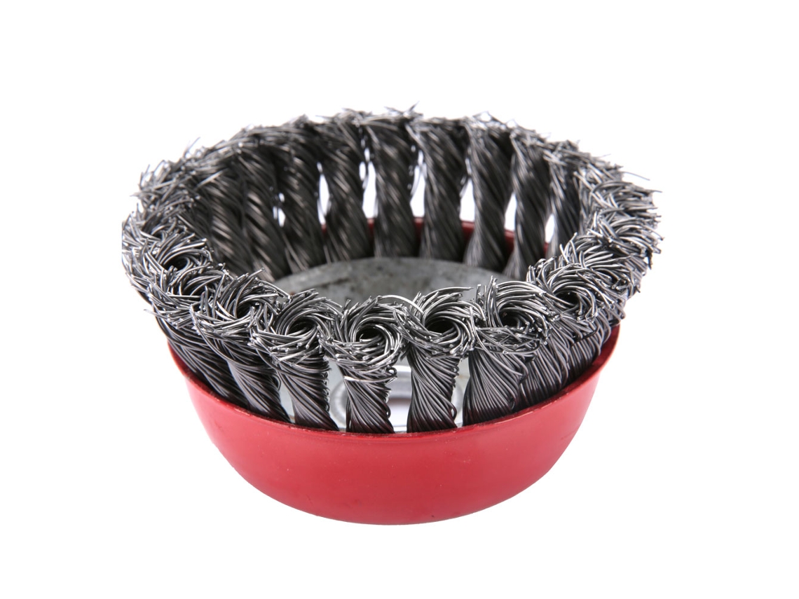 Brocha De Copa De Alambre De Acero 100*16mm Para Polimento Com Esmerilhadeira Ferramenta Rotativa