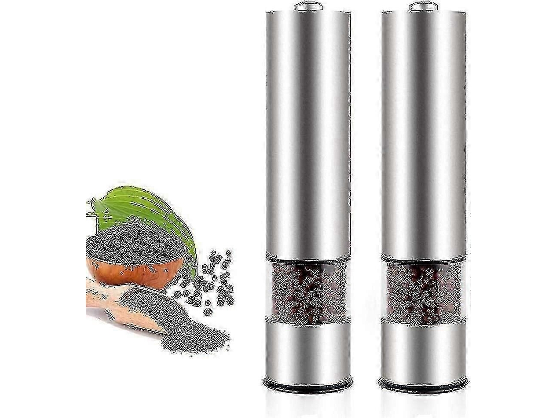 2 Pcs Sal e Pimenta Moinho de Elétrico Aço Especiarias Temperadas Cerâmica C Onjunto GOKOCO
