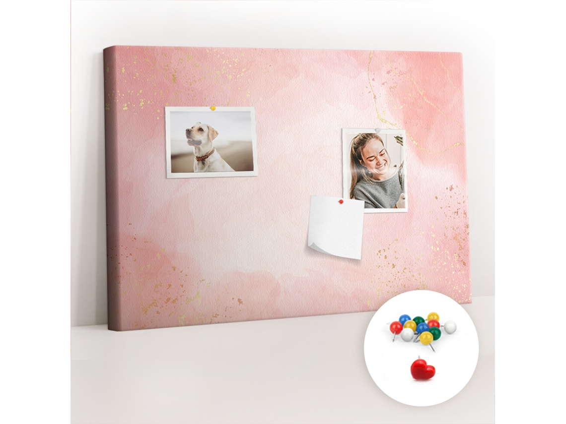 Painel De Cortiça Para Parede Mármore Rosa Para O Quarto Das Crianças Espelharte (60x40 Cm)