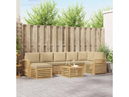 Vidaxl Conjunto De Sofás Para Exterior 8 Pcs Branco E Bege