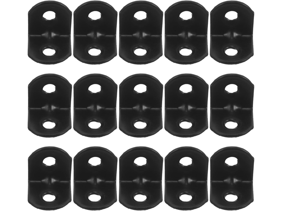 Suportes De Canto Em Forma L Fomiyes 20x20x20 Mm Ferro Preto Para Prateleiras Madeira, Pacote Com 100 Peças, Reforço