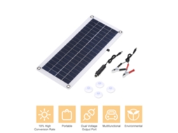 Painel Solar 20w 5v/18v Bivolt com 2 Portas Usb Carregador Carro Ip65 Controlador Pwm 12v/24v