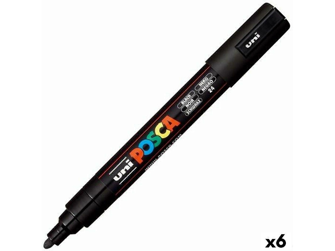 Marcadores Pretos Posca Pc 5m Bullet Olysi Shop (6 Unidades)