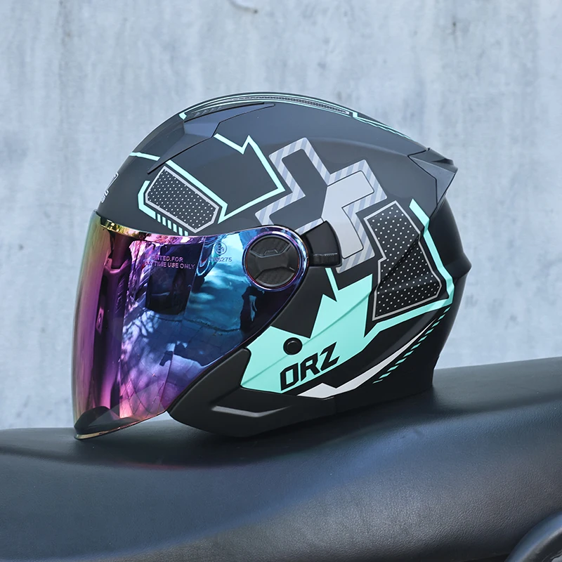 Capacete De Motocicleta (l)abs 3/4, Certificado Dot, Resistente A Impactos E Ao Vento.