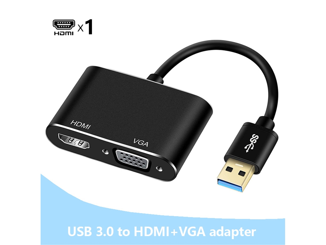 Estação De Ancoragem Bestvite Usb Para Hdmi, Usb Para Vga, Usb 3.0 / 2.0 Para Hdmi Multi Display Video Converter Preto