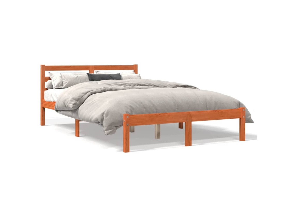 Cama Sem Colchão 150x200 cm Madeira Pinho Maciça Castanho mel MAISON EXCLUSIVE