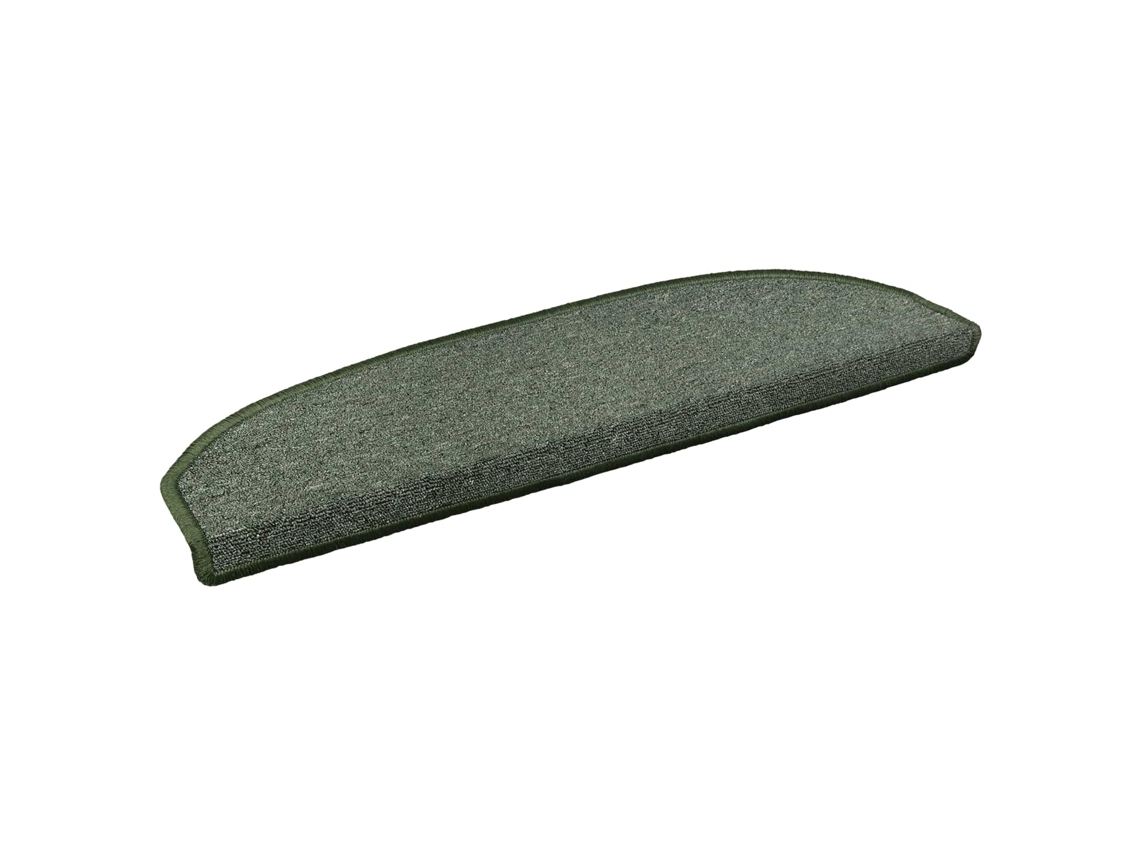 Vidaxl Tapetes Adesivos Para Escadas Semicircular 15 Pcs Verde-escuro