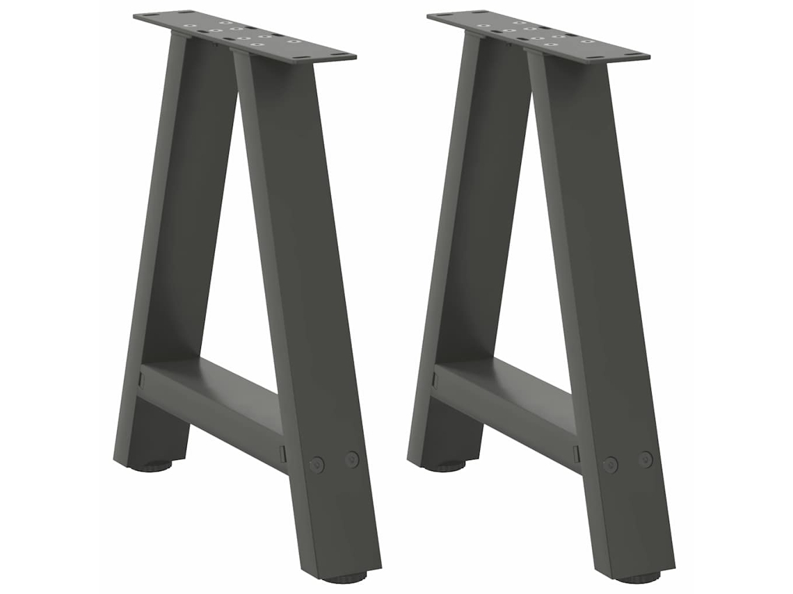 Vidaxl Pés para Mesa de Centro em Formato A, 2 Peças, Antracite, 50x Cm, Aço (42 43)
