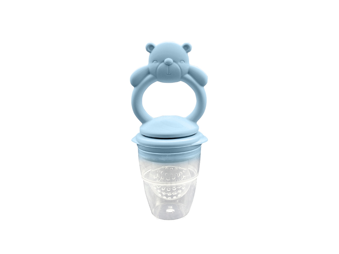 Brinquedo De Silicone Para Bebês Que Está Começando A Comer Alimentosbrinquedo De Dentição Em Forma De Urso Cinza-azulado