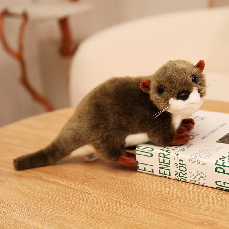 Brinquedo de Pelúcia de Lontra Fofo e Realista, um Presente de Aniversário Perfeito para Crianças. MDUG (marrom, 38cm)