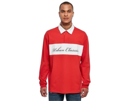 Polo para Homem URBAN CLASSICS (M - Algodão - Vermelho)