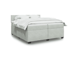Vidaxl Cama com Molas/colchão 200x200 Cm Veludo Cinzento claro