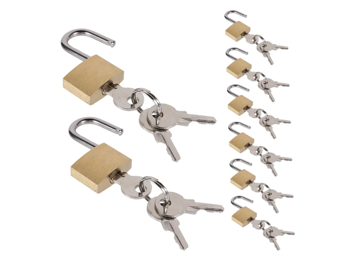 Cadeado Com Chave Para Bagagem Para Malas E Estojos, Latão, Com Chave