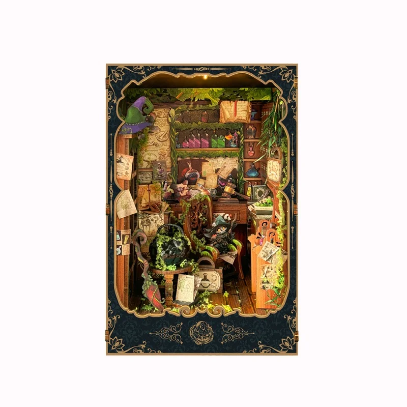 Casa em Miniatura para Diário de Poções Secretas, Oficina de Alquimia Misteriosa, Modelo de Madeira para Montar Você Mesmo. MDUG