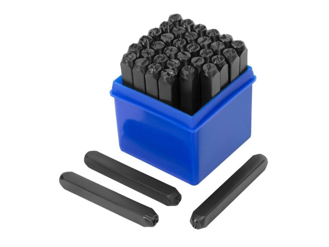 Conjunto De 36 Peças Punções Aço Com Letras E Números Para Metal,