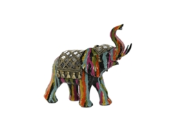 Figura Decorativa HOME ESPRIT Multicolor Resina Elefante 21,5 x 8,5 x 19,5 cm
