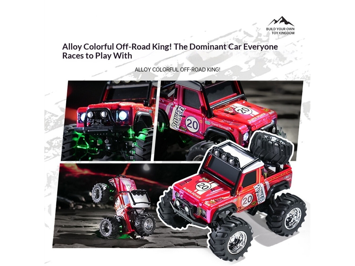 Amarelotrasped Hg4 335 Rtr 1/64 2.4g Rwd Mini Carro Rc Liga Metálica Cyber Off road Escalada Luz Led App Controle 3 Velocidades Modelo MDUG