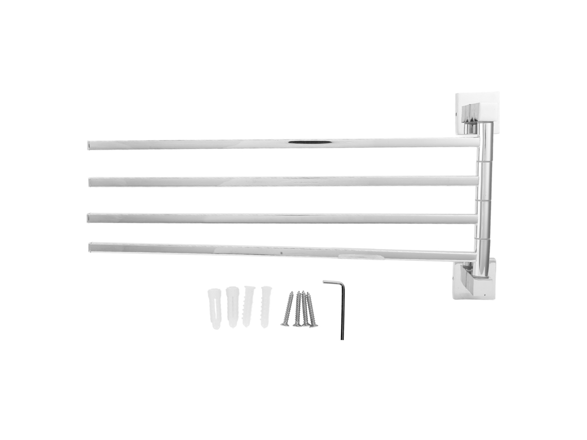 Suporte Toalha Inoxidável Rotativo 180° 4 Barras