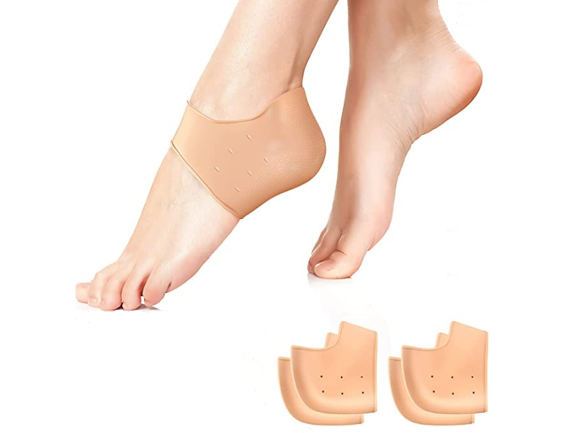 Calcanhares De Silicone Bege, 2 Pares