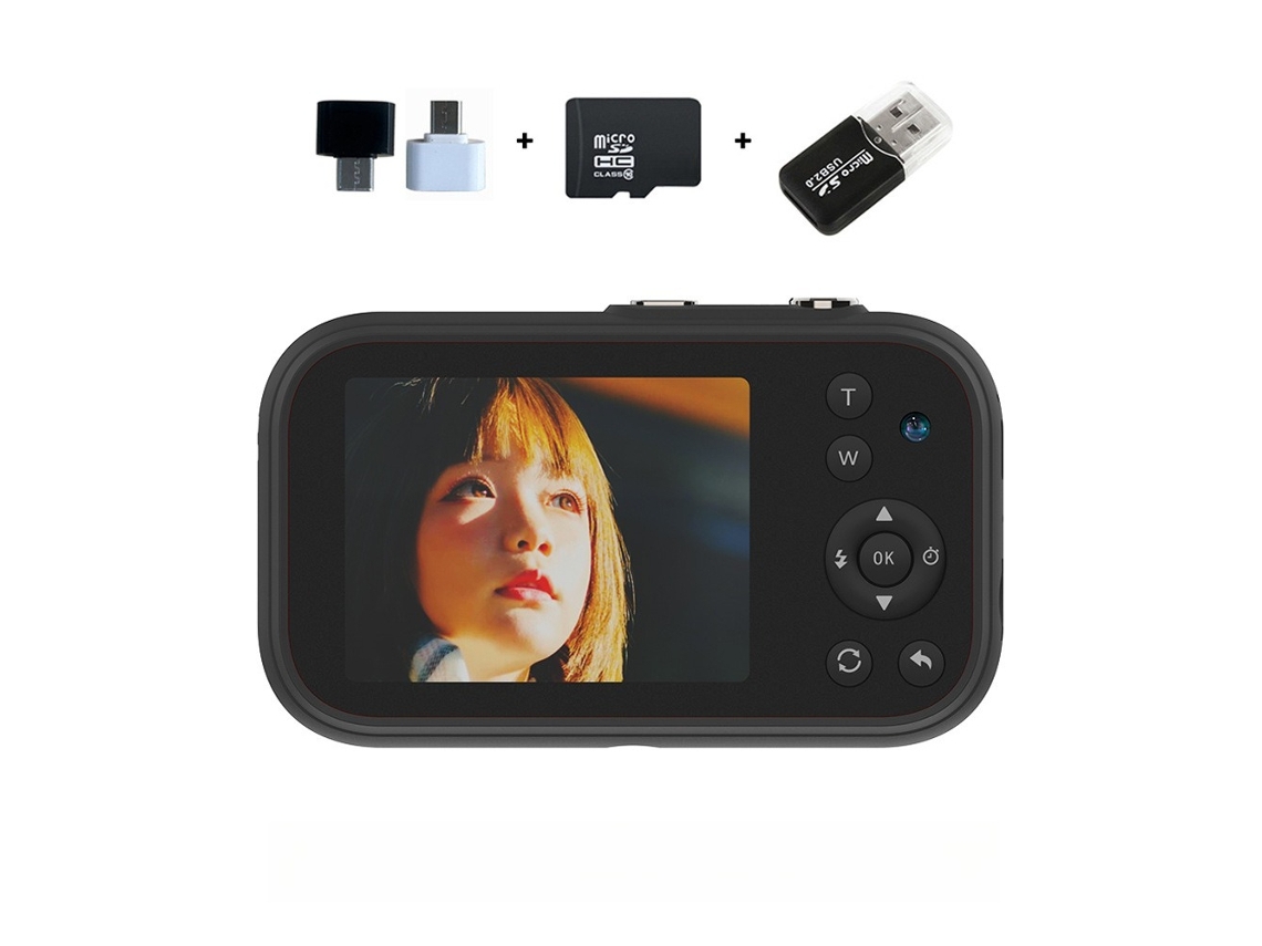 Câmara Digital Zoom De 16x, Tela Ips De 2,8 Polegadas, Câmera Dupla Hd (preta - Cartão De 32 Gb) Cuich