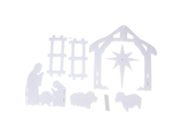 Cena Nascimento Jesus Jardim 44x27x5cm Pp Branco