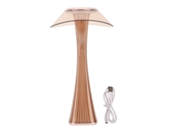 Lâmpada de Mesa Led Sem Fio Recarregável 3 Modos de Luz Sensor Tocador Ouro Rosa