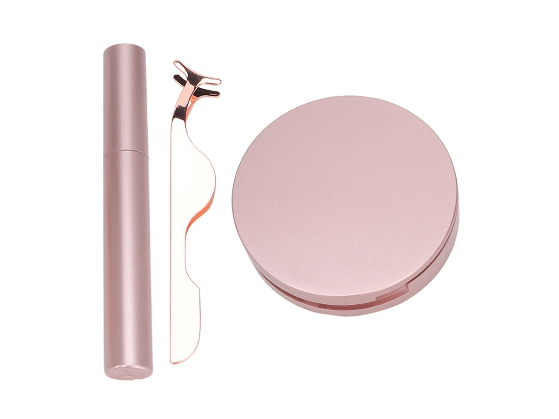 Kit De Eyeliner Líquido Magnético Em Tubo Redondo Cílios Falsos Naturais Pinça De Cílios Cosmético 002