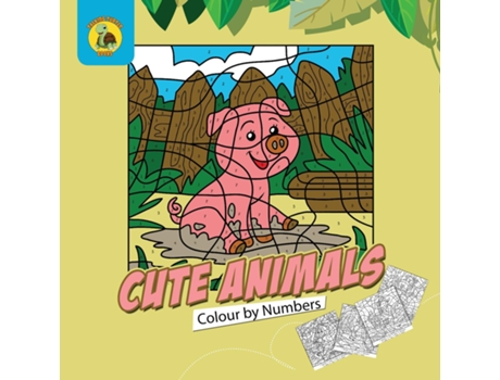 Livro Cute Animals Colour By Numbers Practice Learning Numbers While Having Fun Colouring! De Talking Turtle Books (inglês)