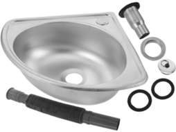 Pia de Aço Inoxidável Pequena para Autocaravana, com Cuba Única, Conjunto Compacto Sem Acessórios. SFUSHOS