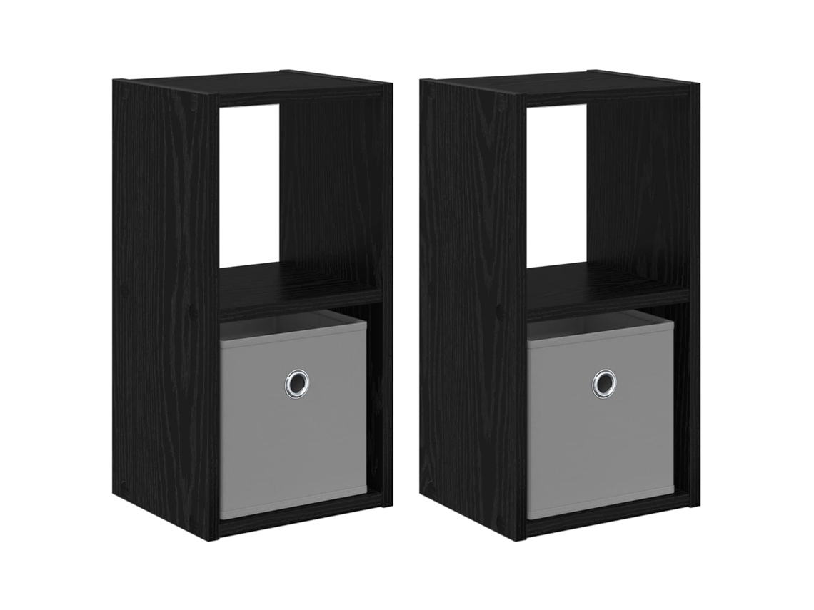 Conjunto 2 Mesa-de-cabeceira Vidaxl Preto Derivados De Madeira (25,5 X 22 X 49,5 Cm)
