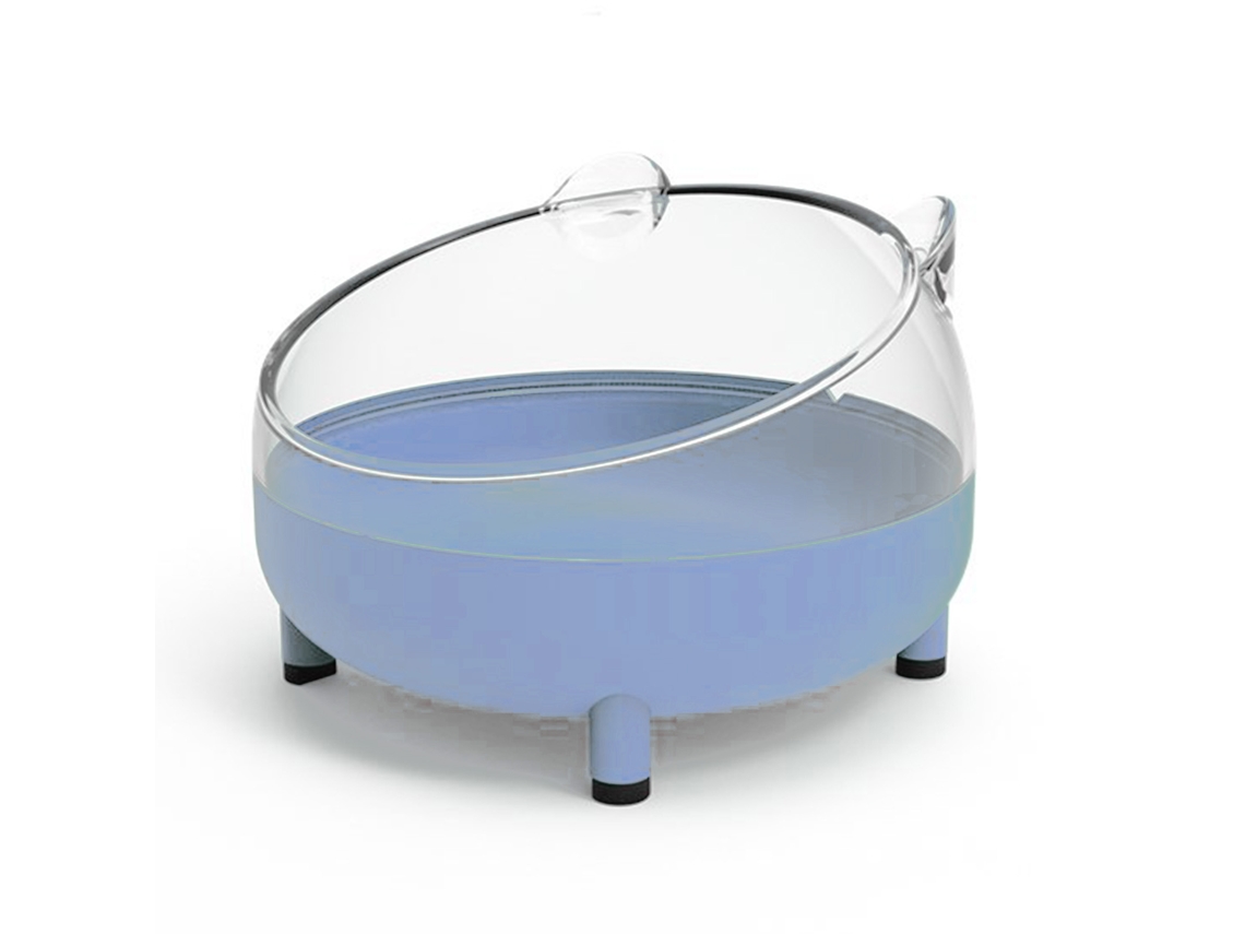 Tigela para Animais de Estimação com Pés Antiderrapantes, Elevada em 4 Cm, Removível, Sem Rebarbas, Azul AQUAFORGE