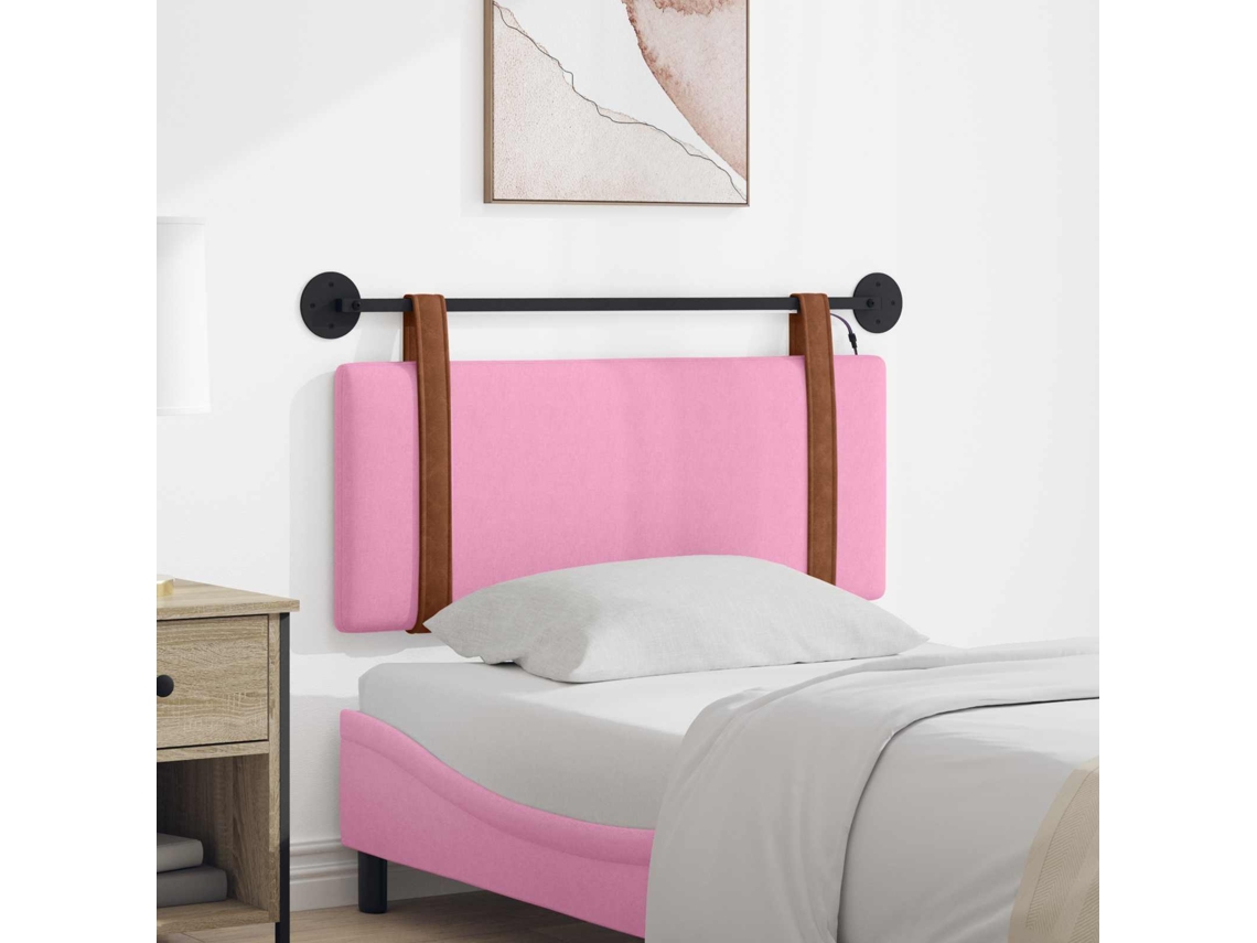 Vidaxl Cabeceira Suspensa com Luz Led Rosa Pu Antigo
