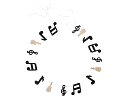 Guirlanda de Notas Musicais para Decoração de Festas, Feita de Tecido Não Tecido e Plástico. Flexível e para Fotos. CHABERLU