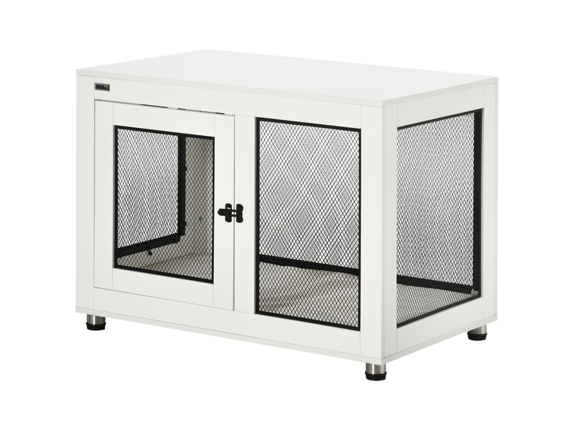 Caixa para Cães 94x60x71,5cm com tapete macio, 2 portas, trancável, aço | S/MARCA