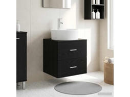 Vidaxl Vaidade Com Pia Suspensa Carvalho Preto 49,5 X 44,5 X 65 Cm