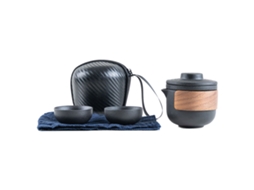 Mali conjunto de Chá Portátil Anti queimadura Cerâmica com Infusor e 2 Copo para Viagens e Camping
