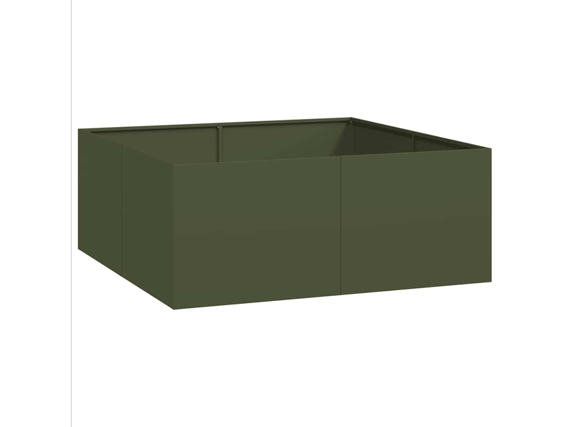 Planter, Planters Vidaxl Verde Aço (100 X 100 X 40 Cm)