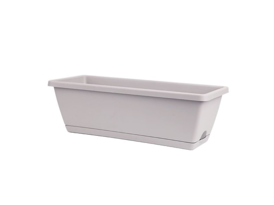 Caixa De Plantio Retangular Plástico Cinza Claro 50x19cm