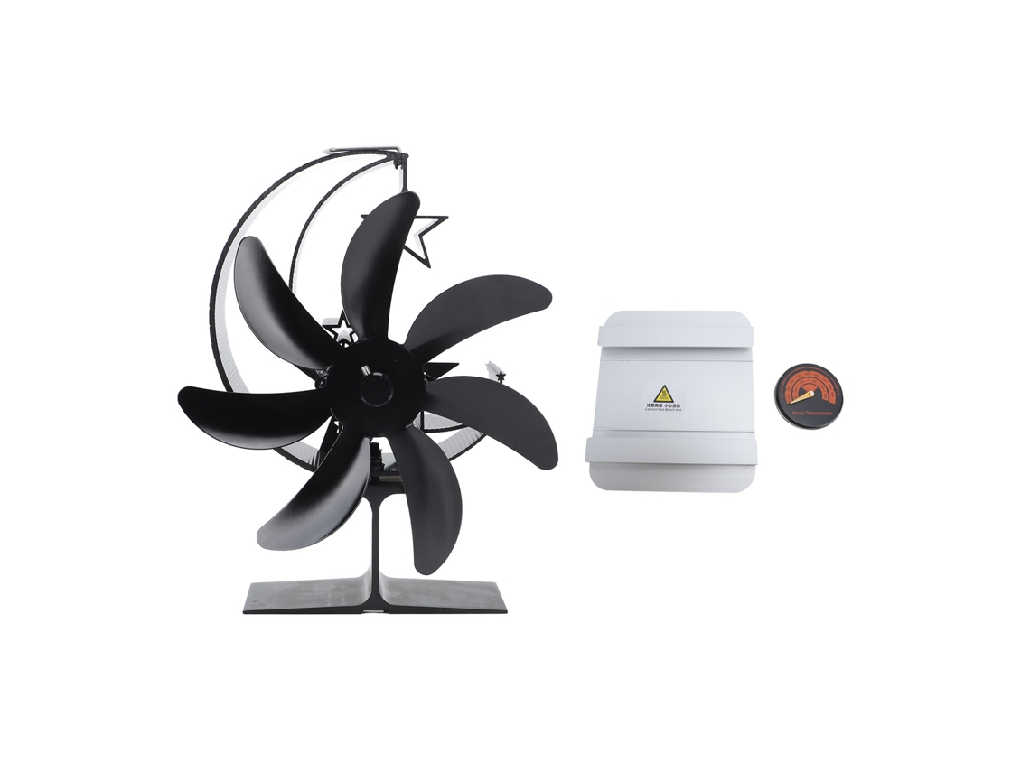 Ventilador Para Lareira A Lenha (7 Pás, Silencioso, Adequado Para Múltiplos Cenários)