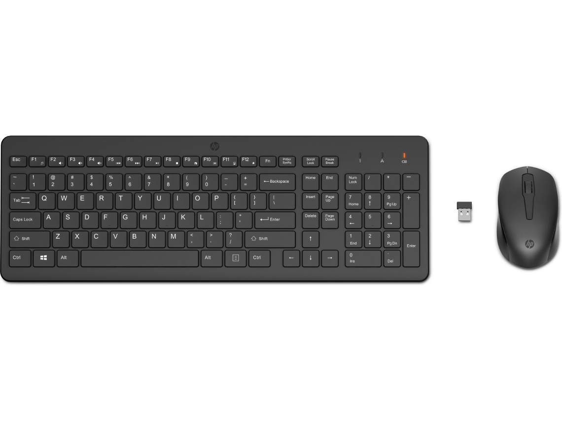 Combinação de mouse e teclado sem fio HP 330 Mouse incluído sem fio Rf inglês preto