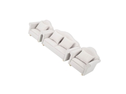Primerox conjunto de Sofás de Casa de Bonecas 1:12 Miniatura com Almofadas Branco