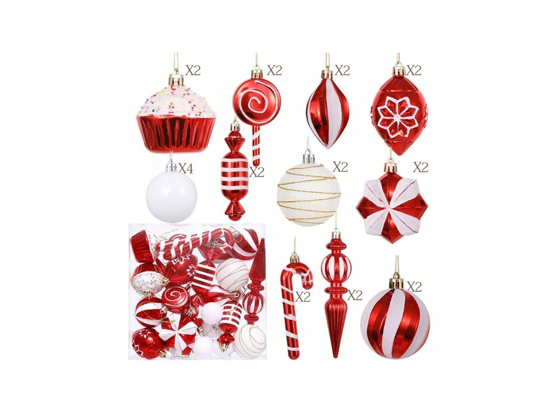 Pingente De Bola Vermelha Para Bolo, Modelo 2 Modelo De Bolo 24pcs/caixa Igvtrade