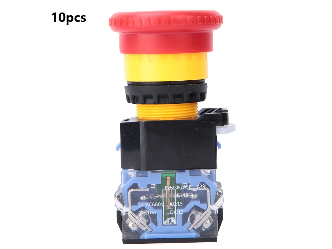 Interruptor de Botão Cogumelo com Trava Automática