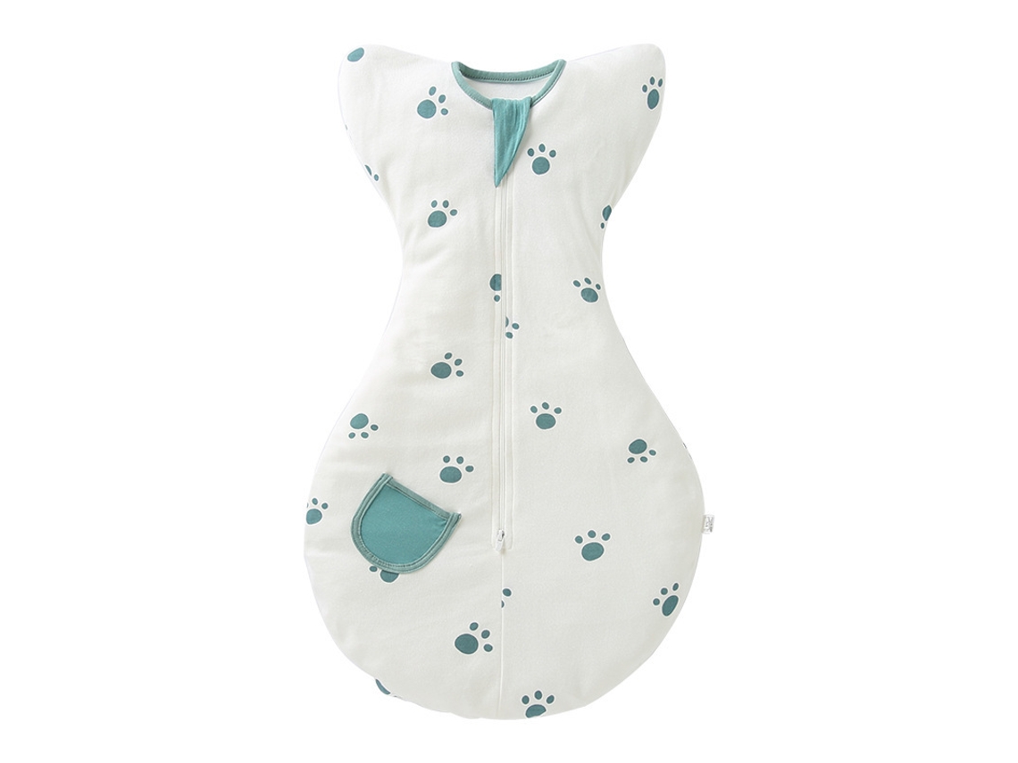 Saco De Dormir Bebé Algodão Transição Swaddle 6 Meses - Patinhas - Eifson