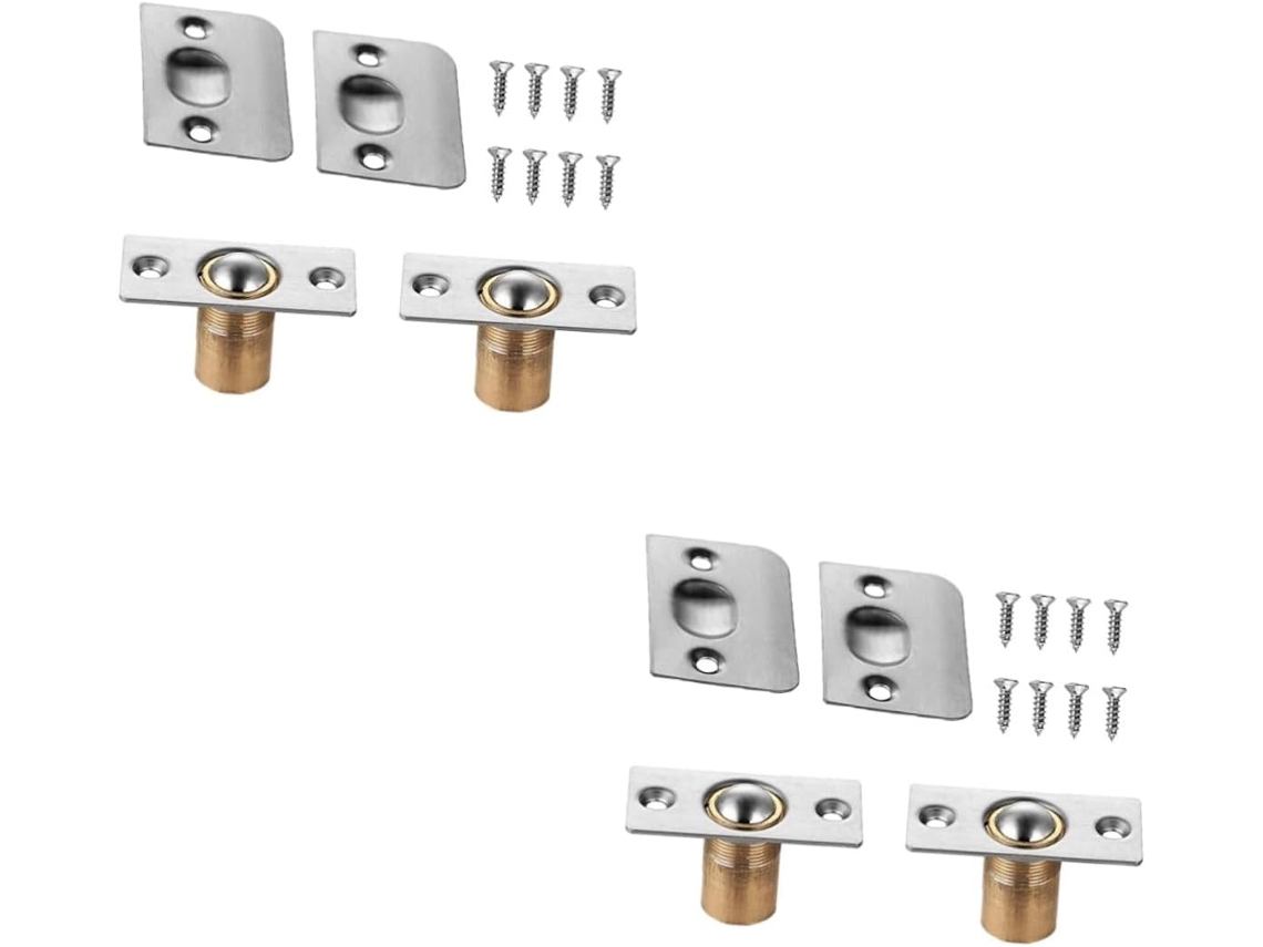 Doitool Conjunto De 4-fechos Porta Armário Em Aço Inoxidável Com Fecho Bola Ajustável E Acabamento Escovado