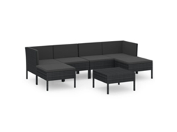 Garden Lounge Set, Garden Lounge Sets Vidaxl Preto Rattan / Vime (n/a)