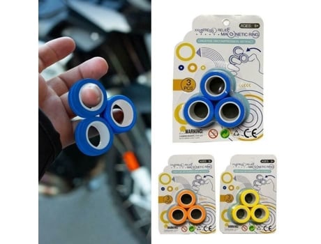 Brinquedos Magnéticos De Descompressão Hand Spinner Fingears Anéis Magnéticos Antiestresse Anel De Dedo Brinquedos De Descompressão Amarelo Pimpimsky