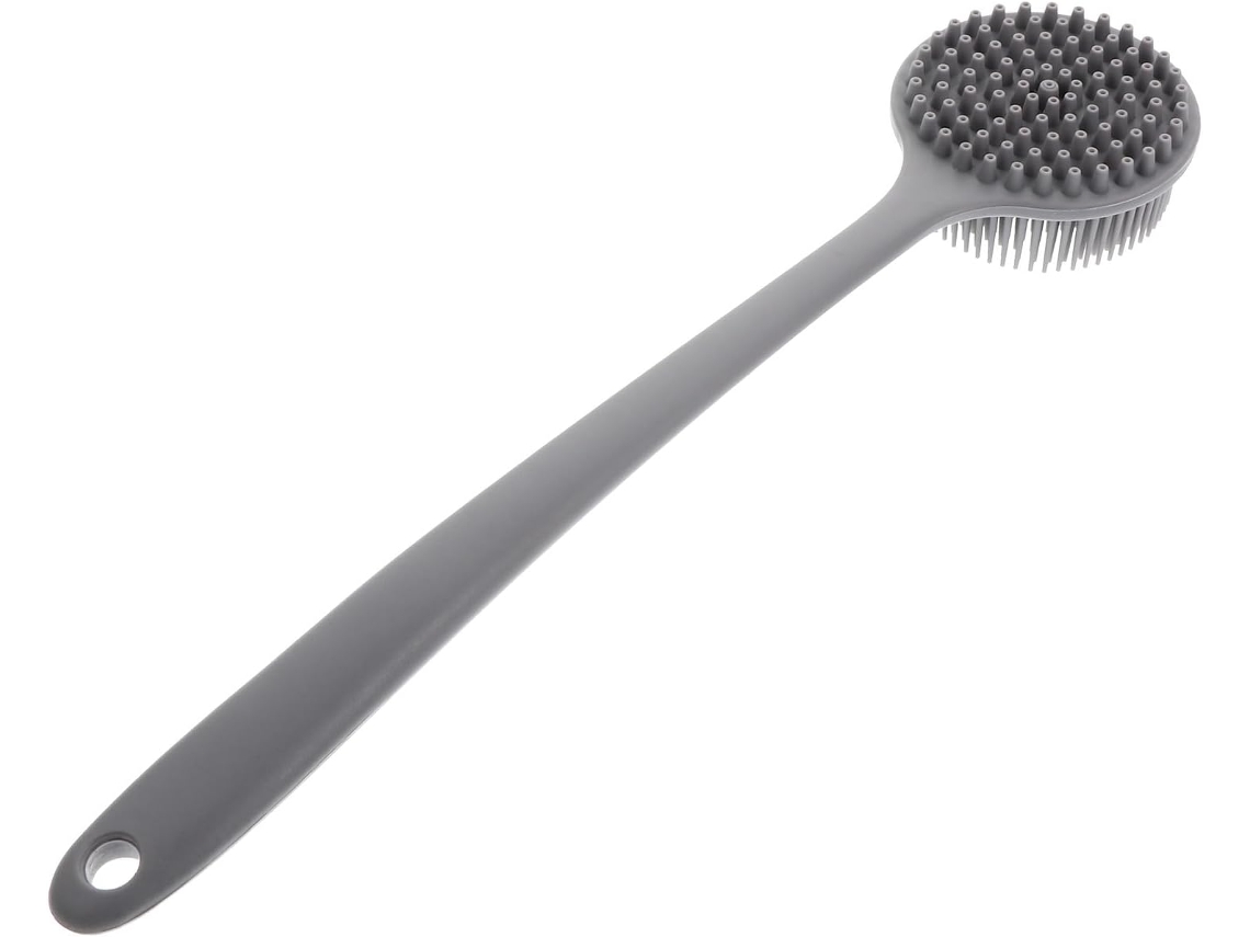 Escova De Silicone Com Cabo Longo Para Esfoliação E Limpeza Corporal Suaves.
