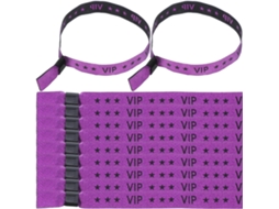 Pulseiras VIP com textura vermelha para festas, pacote com 20 unidades para eventos.