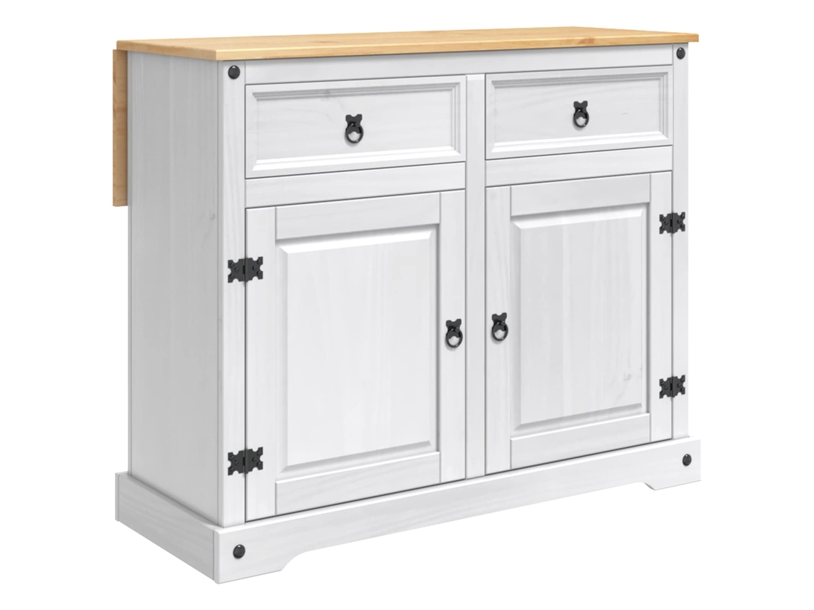 Vidaxl Conjunto De Ilha De Cozinha 2 Unid. Branco E Cera De Mel